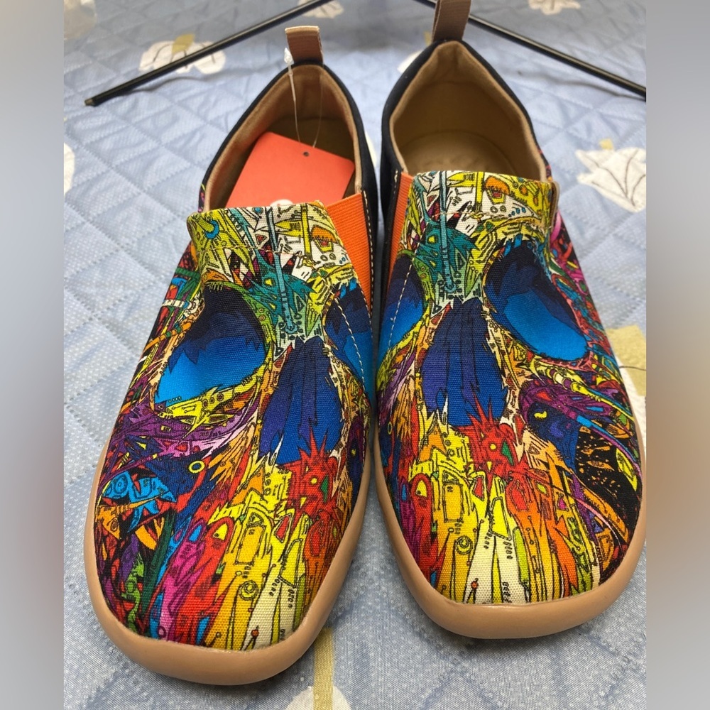 UIN Women’s Slip On Sneaker Casual Loafers Art Painted Walking Shoes